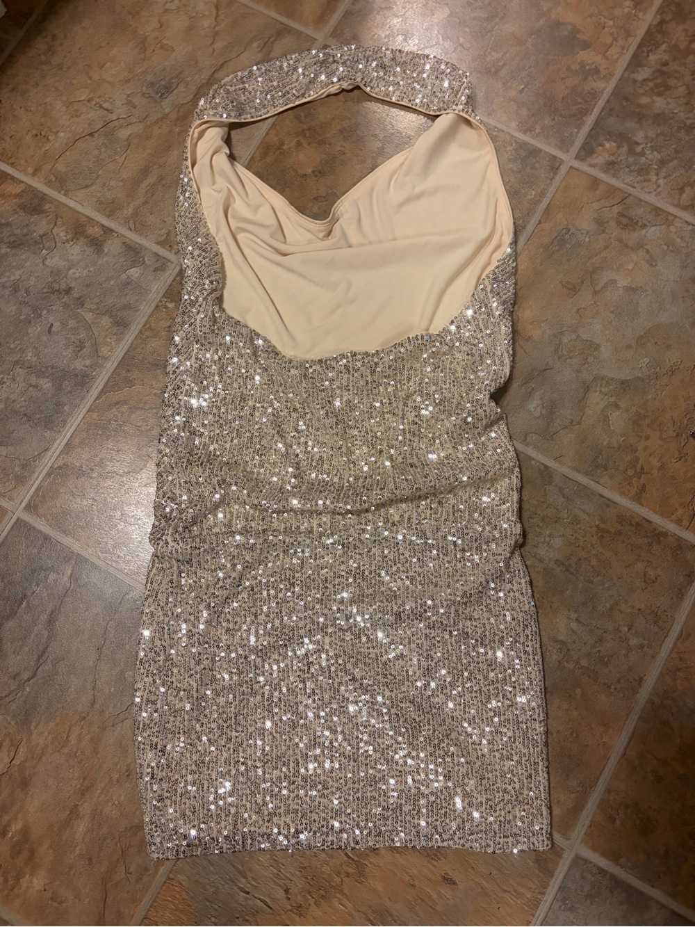 Lovers + Friends Ivory Sequin Halter Mini Dress - Picture 4 of 5